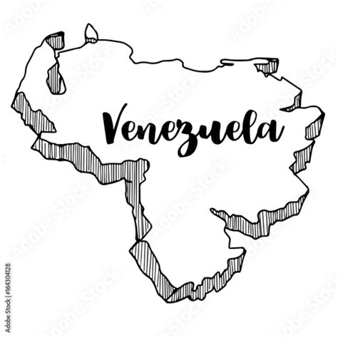 Hand Drawn Of Venezuela Map Vector Illustration Stock Vector Adobe Stock