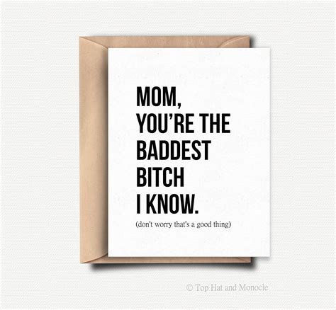 Funny Mom Card Mom T Sassy Mothers Day Card Funny Mothers Day T