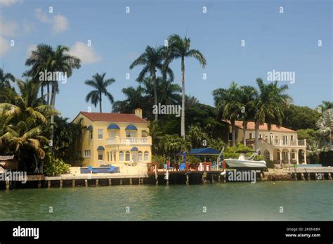 Exclusive waterfront properties for sale in Miami Beach Florida Stock