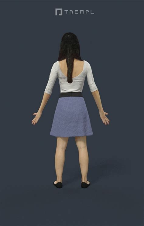 Animated Casual Woman Asian A Pose Passion Rigged Biped Cat Walk Included 3d Model 119