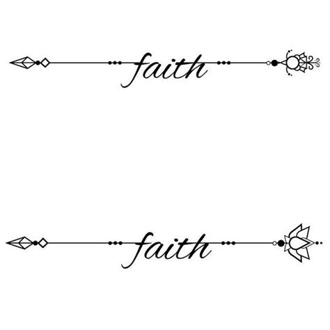 Two Arrows With The Words Faith And Faith Written In Black Ink On A