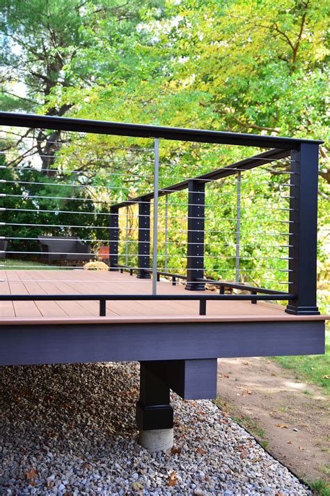Timbertech Evolutions Contemporary Black Railing With Feneey Stainless