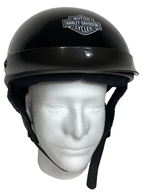 Harley Davidson Logo Black Half Helmet Bucket Size Xs A5047 Dot Mfg 11