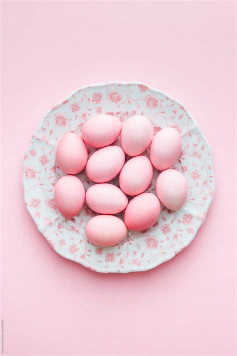 Pink Easter Eggs On Pink Background By Stocksy Contributor Pixel