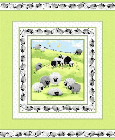 100 Cotton World Of Susybee Sleepy Sheep 36 Panel Hab And Fab
