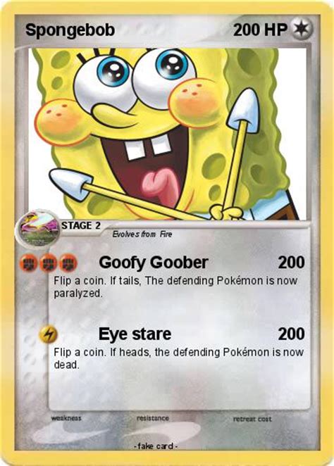 Pokémon Spongebob 2466 2466 Goofy Goober My Pokemon Card
