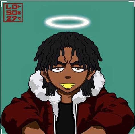 A Cartoon Character With Dreadlocks And An Angel Halo Above His Head Is