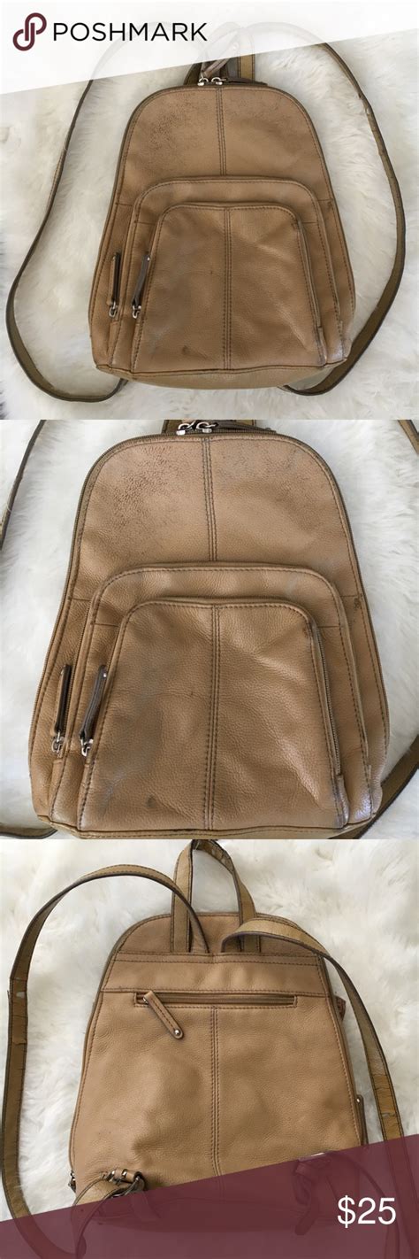 Tignanello Brown Leather Mini Backpack Purse Iucn Water