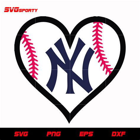 New York Yankees Heart Logo Svg Mlb Svg Eps Dxf Png Digital File