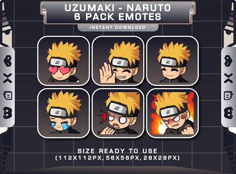 Naruto Emotes Uzumaki Emotes Twitch Emotes Stickers Etsy Twitch