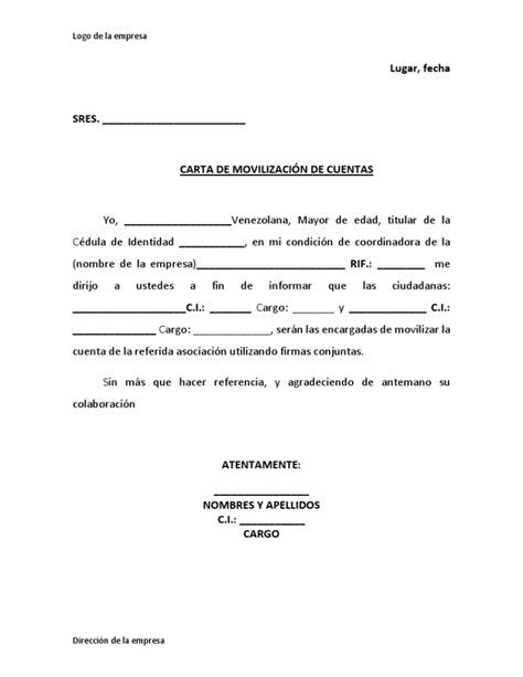 Carta De Movilización De Cuentas 2 Pdf