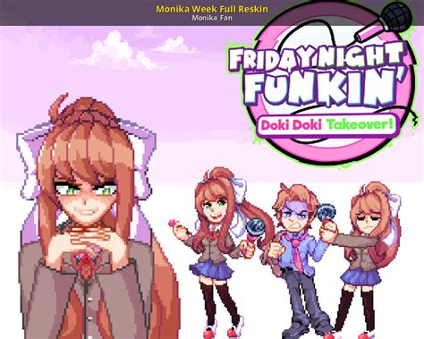 Monika Week Full Reskin Friday Night Funkin Mods