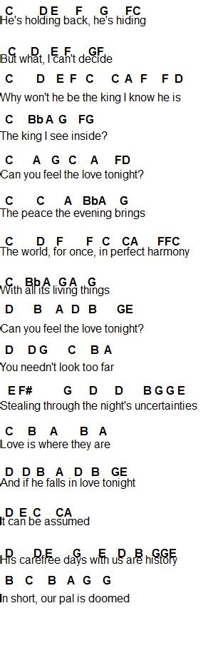 Flute Sheet Music Can You Feel The Love Tonight