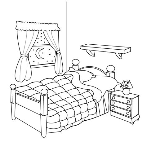 Bedroom Coloring Pages Coloring Home