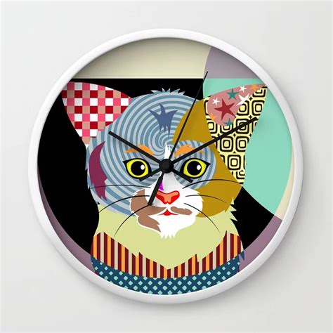 Cat Wall Clock Kitten Art Home Decor Pet Lover T