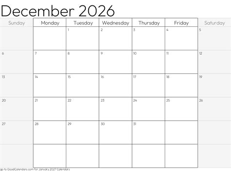 Select A Style For Your December 2026 Calendar In Landscape