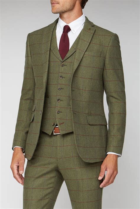 Racing Green Green Heritage Check Tailored Suit Suit Direct