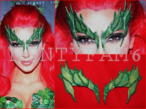 Poison Ivy Leaves Eyebrow Eye Mask Leaves Green W Glitter Trim Leaf