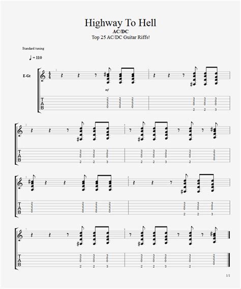 Acdc Highway To Hell Bluesmannus Guitar Tabs
