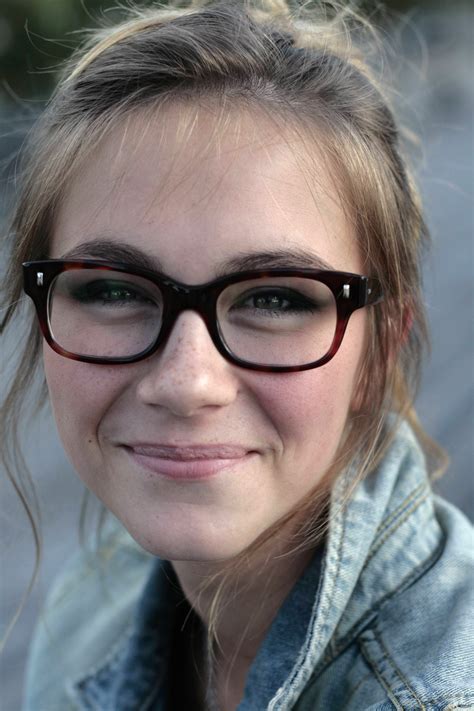 Glasses Brunette Smiling Face Closeup Amateur