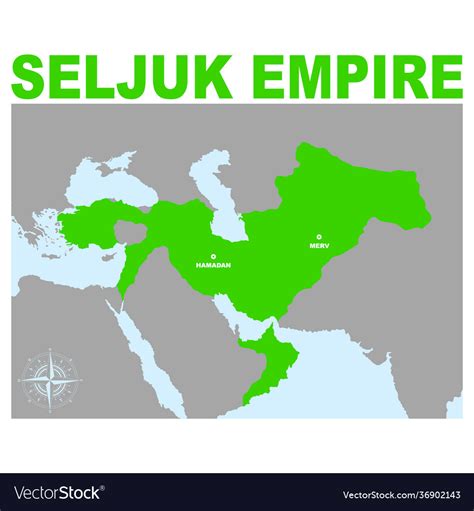 Map Great Seljuk Empire Royalty Free Vector Image
