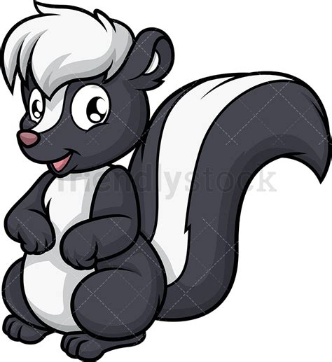 Cute Skunk Cartoon Clipart Vector Friendlystock