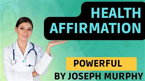 Dr Joseph Murphy Healing Affirmation Youtube
