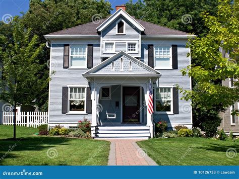 All American Home Stock Image Image Of Front Brick 10126733