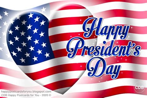 🇺🇸 Greeting Card Happy Presidents Day 17 February 2020 With Image