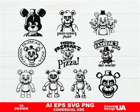 Fnaf Svg Five Nights At Freddys Set Freddys Svg Freddy Fazbears