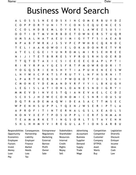 Business And Industrial Crosswords Word Searches Bingo Cards Wordmint