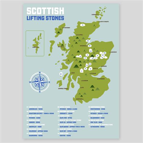 Scottish Stone Lifting Map Various Sizes Available Smash And Pass