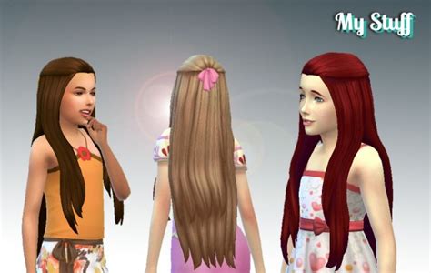 Mystufforigin Pure Hair Version 2 Bow For Girls Sims 4 Hairs