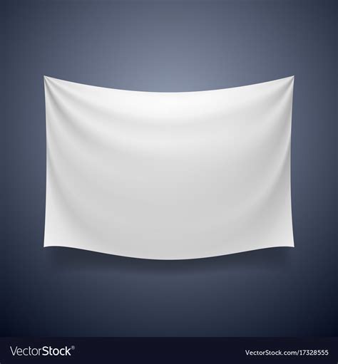 White Cloth Banner Signboard Blank Royalty Free Vector Image