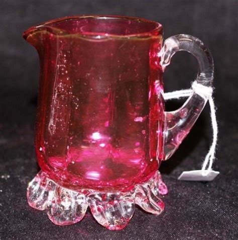 9 Cm Antique Ruby Glass Jug British Victorian Glass