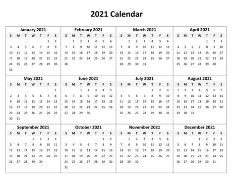 Free Blank 2021 Calendar Printable Calendar Printables 2021 Calendar