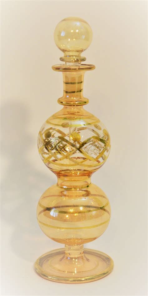 Egyptian Hand Blown Perfume Bottle With 14 K Gold 6 Etsy Beautiful Perfume Bottle Perfume