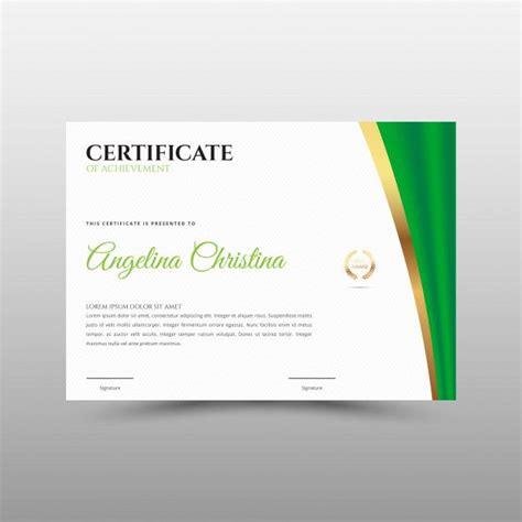 Plantilla De Certificado Verde Con Franj Premium Vector Freepik