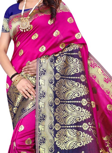 Pink Woven Pure Kanjivaram Silk Saree With Blouse Manvaa 3074889