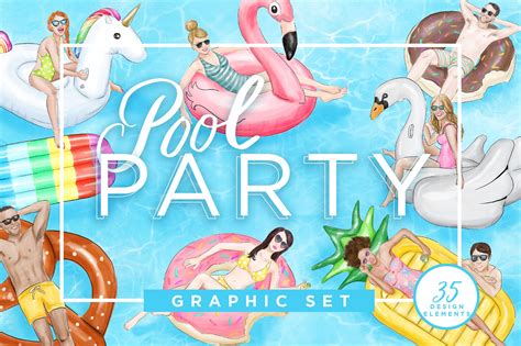 Pool Party Graphic Kit ~ Illustrations ~ Creative Market
