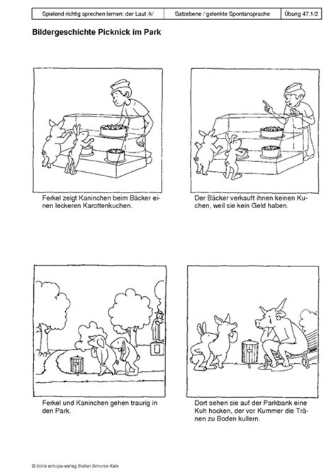 Vor vielen jahrzehnten entstanden die ersten bildergeschichten, die vorläufer der comics. Übung 47 - Bildergeschichte Picknick im Park1 | antiopa-verlag