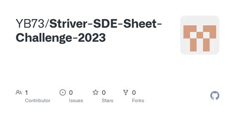 Github Yb73striver Sde Sheet Challenge 2023