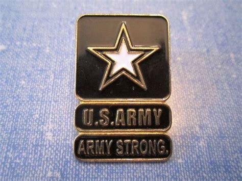 Us Army Strong Black And Gold White Star Hat And Lapel Pin Army Strong