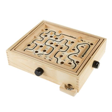 Labyrinth Wooden Maze Game With Two Steel Marbles By Hey Play