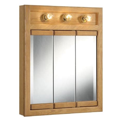 They free up valuable floor space (essential during that morning rush), keep essentials nice and tidy, and also keep them hidden from view. Shop Design House Richland Nutmeg Oak-lighted 3-door Tri ...