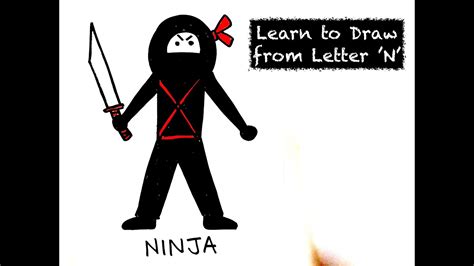 Alphabet Drawing N For Ninja How To Draw A Ninja The Kid Next