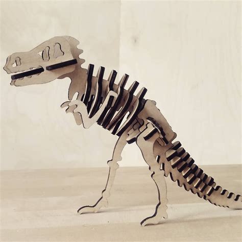 Laser Cut Wooden Dinosaur Skeleton Puzzle Free Vector cdr Download
