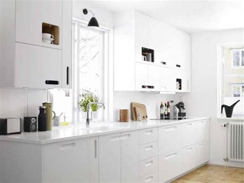 This natural wood look is on your heels. 20 Sleek and Serene All White Kitchen Design Ideas To ...