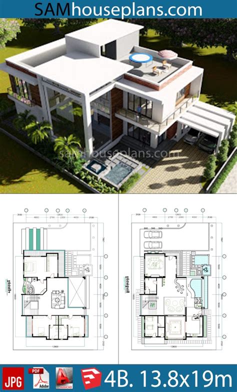 4 Bedroom Home Plan 138x19m Sam House Plans