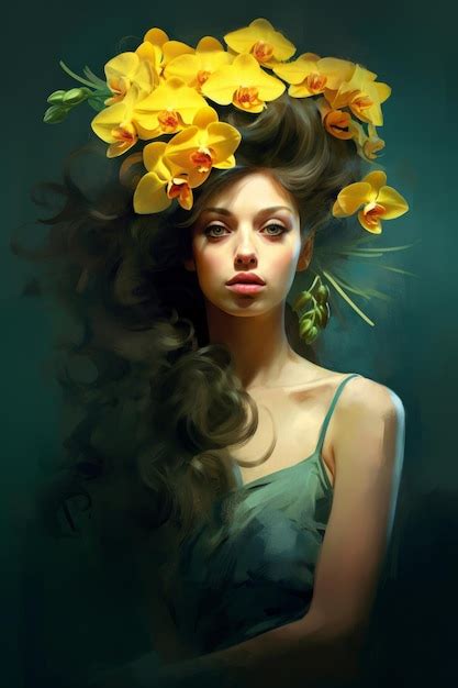 Premium Ai Image A Woman With Flowers In Her Hair